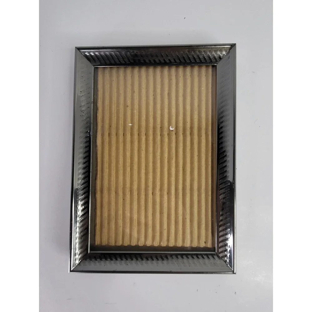 Intercraft Vintage Silver Tone Metal Textured Grid Picture Frame 5x7 Tabletop